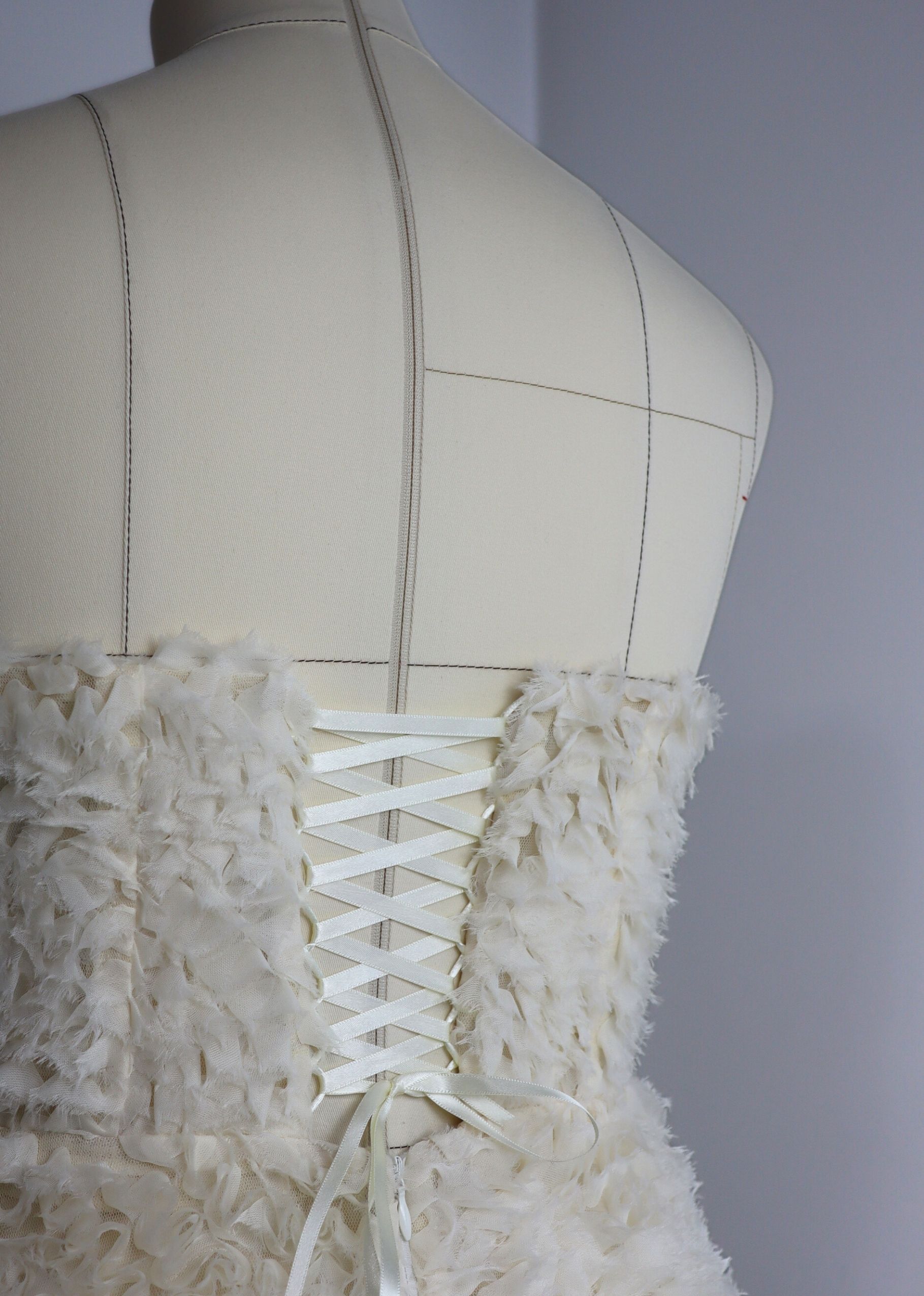 Milky White Grace Dress back view showing design details