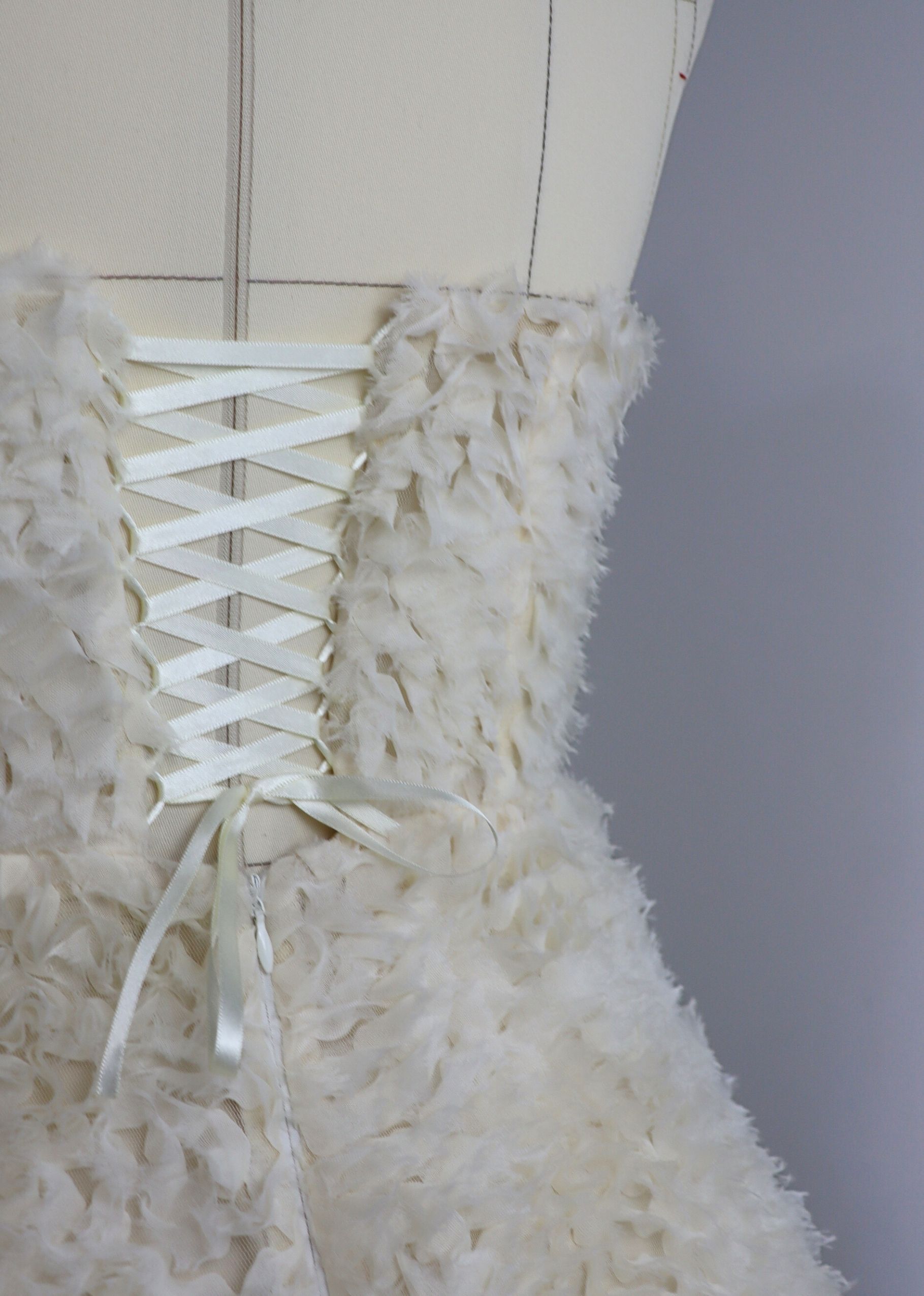 Milky White Grace Dress back view showing design details