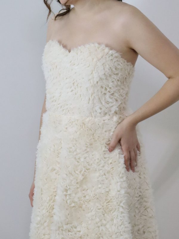 Milky White Grace Dress worn by model, side view